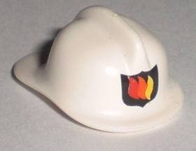 Minifigure, Headgear Fire Helmet with Fire Logo Badge Pattern