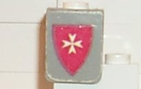 Minifigure Vest with Shield with White Maltese Cross on Red Background Pattern (Stickers) - Sets 375-2 / 6075-2