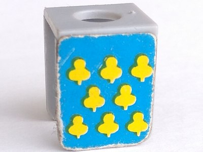 Minifigure Vest with 8 Yellow Trefoils on Blue Background Pattern (Stickers) - Sets 375 / 6075