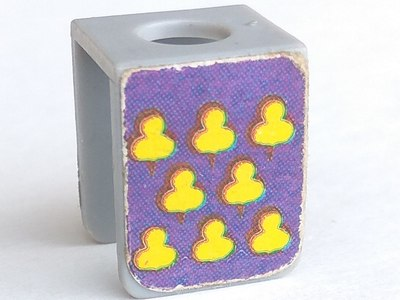 Minifigure Vest with 8 Yellow Trefoils on Purple Background Pattern (Stickers) - Set 375-2