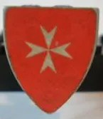 Minifigure, Shield Triangular Short with White Maltese Cross on Red Background Pattern (Sticker) - Sets 375 / 6075