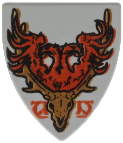 Minifigure, Shield Triangular Short with Durmstrang Stag Coat of Arms Pattern