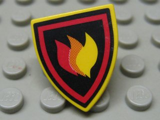 Minifigure, Shield Triangular Short with Fire Logo Pattern (Sticker) - Set 7240