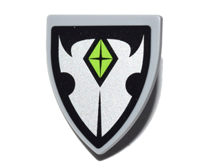 Minifigure, Shield Triangular Short with Silver Insignia and Lime Diamond Pattern (Sticker) - Set 41180