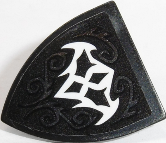 Minifigure, Shield Triangular Short with Bat and Silver Swirls Pattern (Sticker) - Set 41192