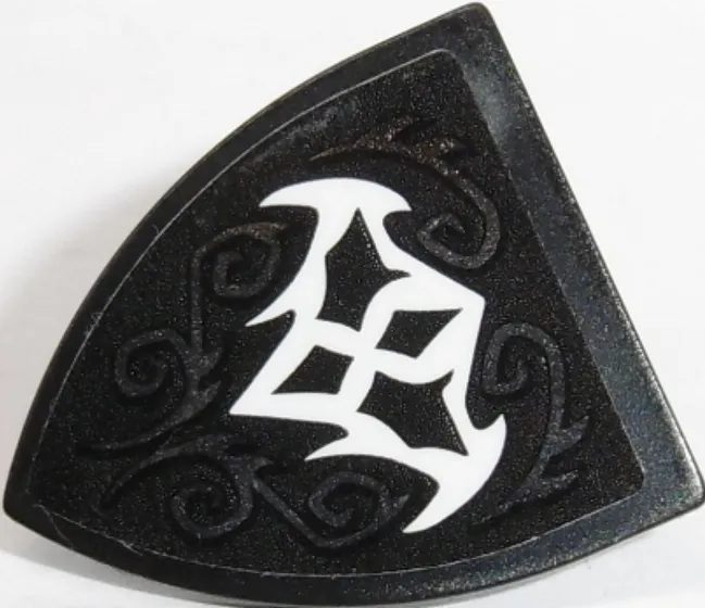 Minifigure, Shield Triangular Short with Bat and Silver Swirls Pattern (Sticker) - Set 41192