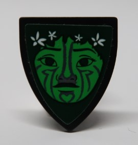 Minifigure, Shield Triangular Short with Te Fiti Green Face and White Flowers Pattern (Sticker) - Set 41150