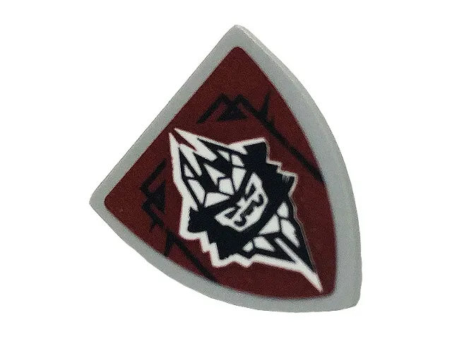 Minifigure, Shield Triangular Short with Emperor on Dark Red Background, Left Lines Down Pattern (Sticker) - Set 70678