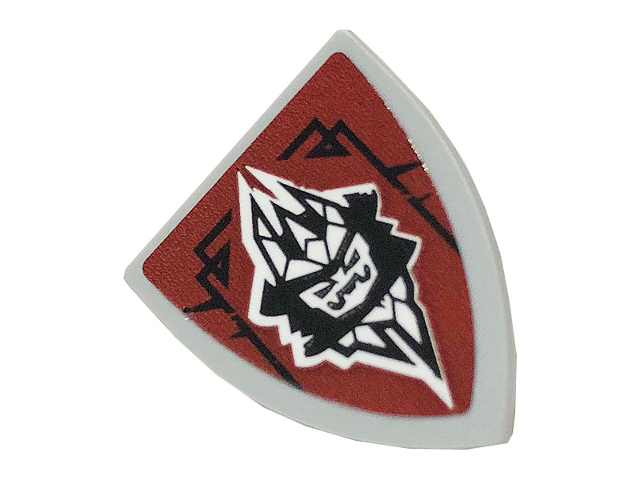 Minifigure, Shield Triangular Short with Emperor on Dark Red Background, Left Lines Up Pattern (Sticker) - Set 70678