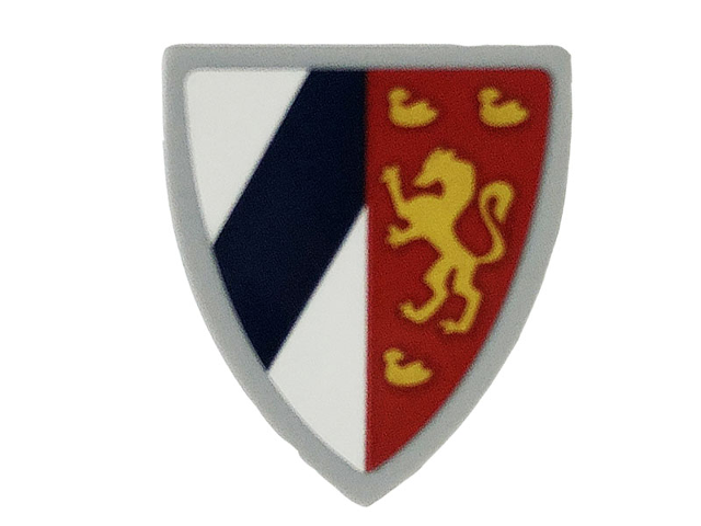 Minifigure, Shield Triangular Short with Dark Blue Stripe and Gold Lion Pattern (Sticker) - Set 71040