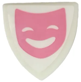 Minifigure, Shield Triangular Short with Dark Pink Comedy Theater Mask Pattern (Sticker) - Set 41682