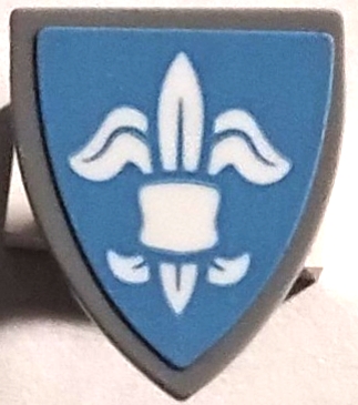 Minifigure, Shield Triangular Short with White Fleur-de-lis on Medium Blue Background Pattern (Sticker) - Set 76440