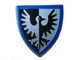 Minifigure, Shield Triangular Short with Black and White Falcon with Blue Border Pattern