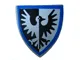 Minifigure, Shield Triangular Short with Black and White Falcon with Blue Border Pattern