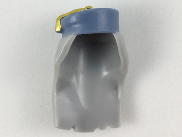 Minifigure, Hair Combo, Hat with Hair Long and Straight, Sand Blue Hat with Gold Tassel Pattern