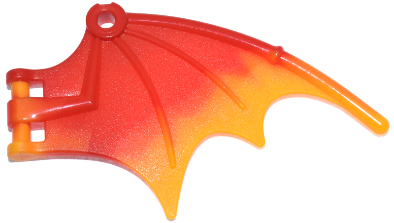 Dragon Wing 8 1/4 x 5 with Marbled Bright Light Orange Trailing Edge Pattern