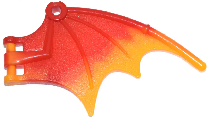 Dragon Wing 8 1/4 x 5 with Marbled Bright Light Orange Trailing Edge Pattern