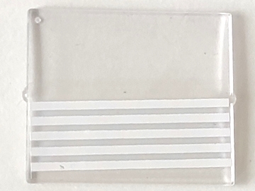 Glass for Window 1 x 4 x 3 with 5 White Stripes Pattern (Sticker) - Sets 1966 / 6373 / 6377 / 6385 / 6391