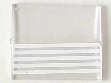 Glass for Window 1 x 4 x 3 with 5 White Stripes Pattern (Sticker) - Sets 1966 / 6373 / 6377 / 6385 / 6391