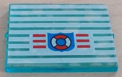 Glass for Window 1 x 4 x 3 with 9 White Stripes and Coast Guard Pattern (Sticker) - Set 6338