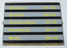Glass for Window 1 x 4 x 3 with Train Schedule European Cities Pattern on Both Sides (Stickers) - Sets 4554 / 4558