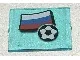Glass for Window 1 x 4 x 3 with Flag of Russia and Soccer Ball Pattern (Sticker) - Set 3404