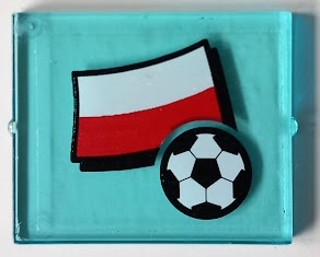 Glass for Window 1 x 4 x 3 with Flag of Poland and Soccer Ball Pattern (Sticker) - Set 3404