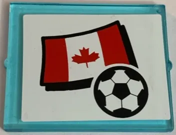 Glass for Window 1 x 4 x 3 with Flag of Canada and Soccer Ball on White Background Pattern (Sticker) - Set 3411