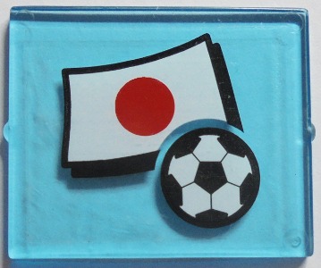 Glass for Window 1 x 4 x 3 with Flag of Japan and Soccer Ball Pattern (Sticker) - Set 3406