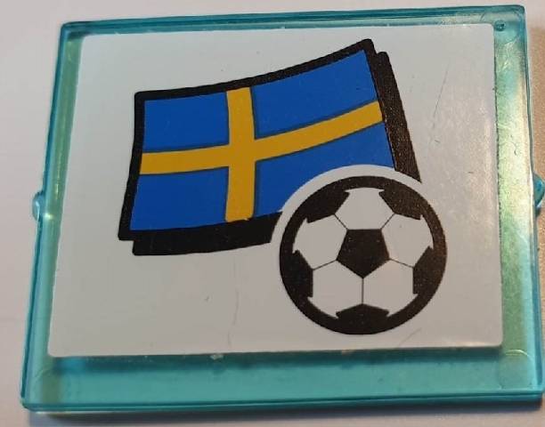 Glass for Window 1 x 4 x 3 with Flag of Sweden and Soccer Ball on White Background Pattern (Sticker) - Set 3405