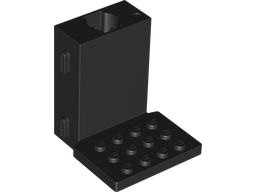 Brick, Modified 2 x 4 x 5 with Hole for Gear Worm Screw 6L, Runners for Channels and Elevator Platform