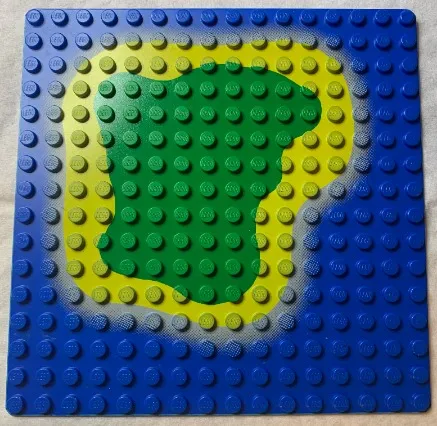 Baseplate 16 x 16 with Island on Blue Water Pattern