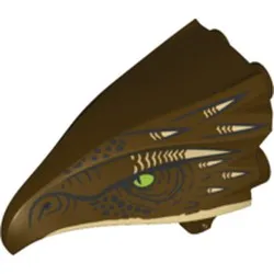 Bird Head Jaw Upper with Dark Brown Beak and Tan Horns Pattern (Hungarian Horntail)
