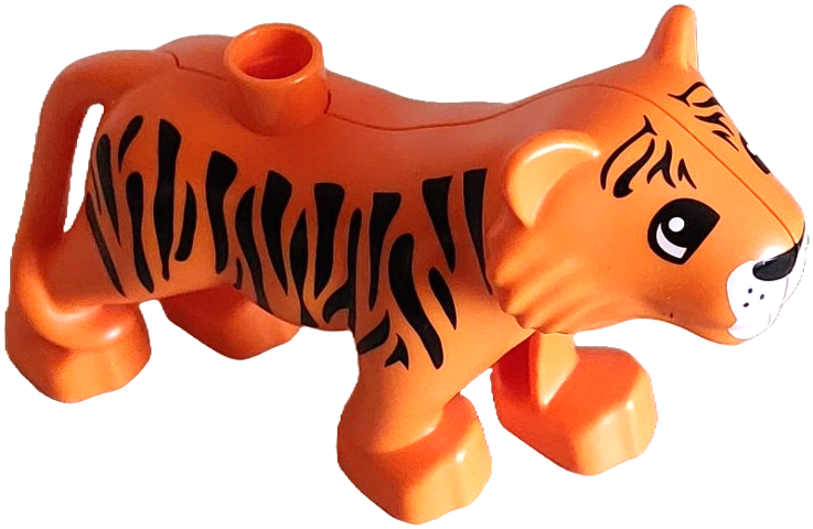 Duplo Tiger Adult with White Muzzle, Black Stripes, Nose and Eyes Semicircular Pattern
