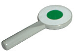 Minifigure, Utensil Signal Paddle with White Circle and Green Dot Pattern (Sticker) - Sets 7710 / 7715 / 7740 / 7745 / 7822 / 7824