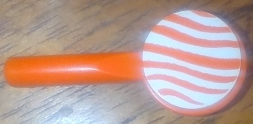 Minifigure, Utensil Signal Paddle with Wavy Lines on White Background Pattern (Sticker) - Set 268-1