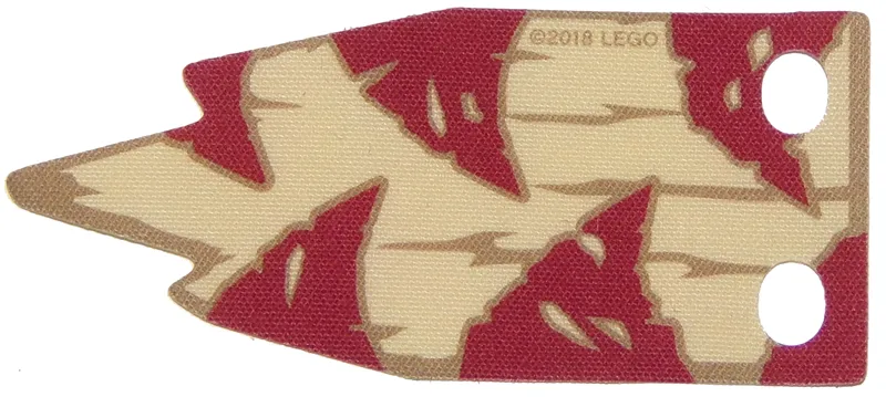 Cloth Flag 6.5 x 4 Wave with Dark Red Triangles and Dark Tan Lines on Tan Background Pattern