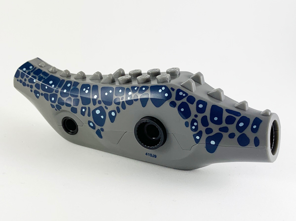 Dinosaur Body Indoraptor / Baryonyx / Therizinosaurus with Dark Bluish Gray and Metallic Light Blue Spots Pattern