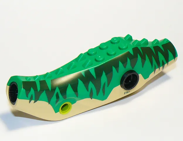 Dinosaur Body Indoraptor / Baryonyx / Therizinosaurus with Dark Green Stripes on Green Background Pattern