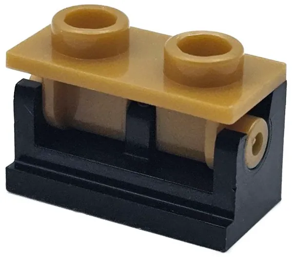 Hinge Brick 1 x 2 with Pearl Gold Top Plate (3937 / 3938)