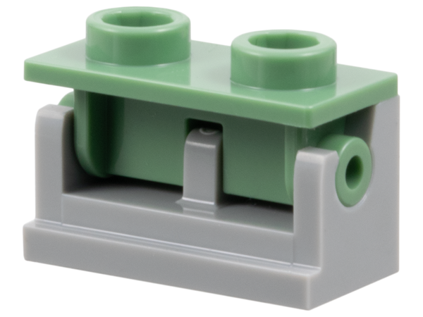 Hinge Brick 1 x 2 with Sand Green Top Plate (3937 / 3938)