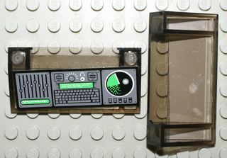 Slope 33 3 x 6 with Inner Walls with Computer/Radar Console Dark Gray Pattern (Sticker) - Set 7783