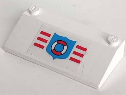 Slope 33 3 x 6 with Inner Walls with Coast Guard Pattern (Sticker) - Set 6353