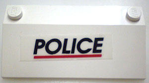 Slope 33 3 x 6 with Inner Walls with Black 'POLICE' Red Line Pattern (Sticker) - Set 6344