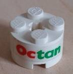 Brick, Round 2 x 2 with Axle Hole with Octan Pattern (Sticker) - Set 6551