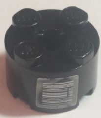 Brick, Round 2 x 2 with Axle Hole with Barcode and Binary Pattern (Sticker) - Set 7702