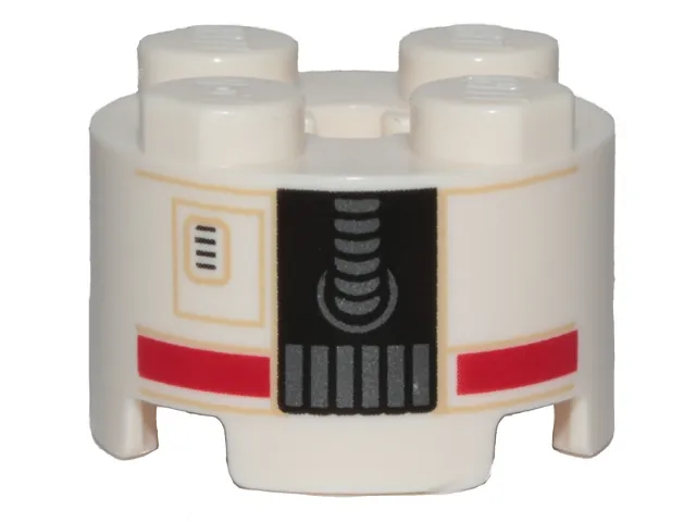 Brick, Round 2 x 2 with Axle Hole with SW DD-BD Droid Pattern