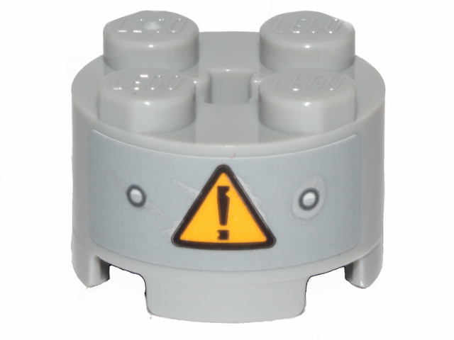 Brick, Round 2 x 2 with Axle Hole with Danger Sign Pattern (Sticker) - Set 70829