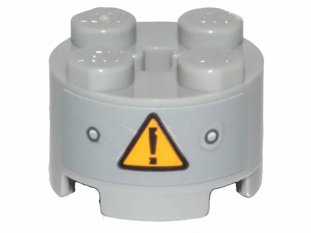 Brick, Round 2 x 2 with Axle Hole with Danger Sign Pattern (Sticker) - Set 70829
