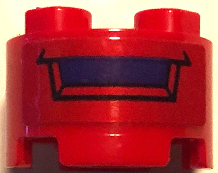 Brick, Round 2 x 2 with Axle Hole with Dark Purple Mailbox Slot with Black Outline Pattern (Sticker) - Set 41714